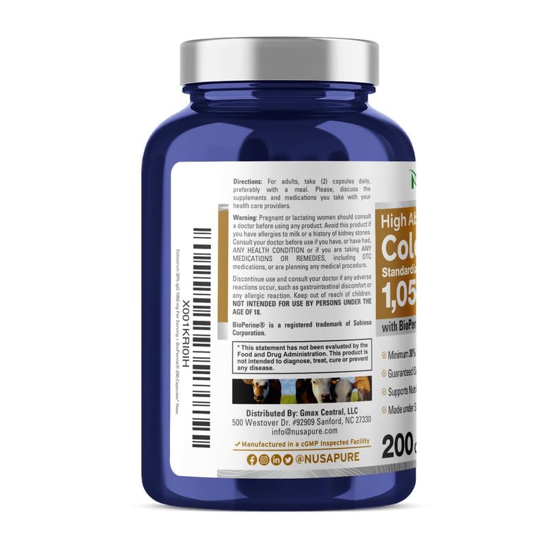 Foto 4 pulgar | Suplemento Nusapure Colostrum 1050 Mg 30% Igg 200 Cápsulas - Venta Internacional