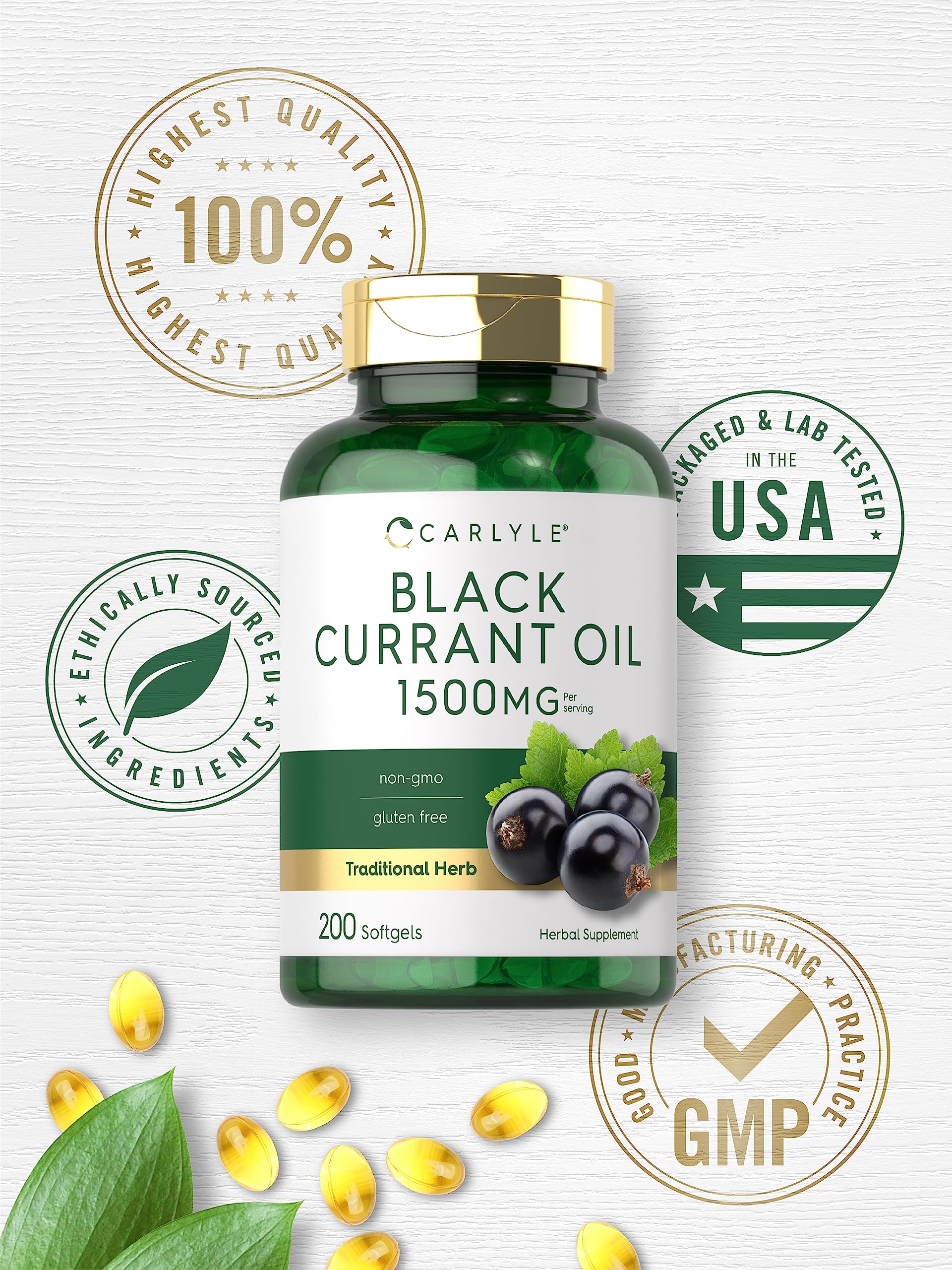 Foto 7 pulgar | Suplemento de Aceite De Grosella Negra Carlyle 1500 Mg 200 Unidades - Venta Internacional