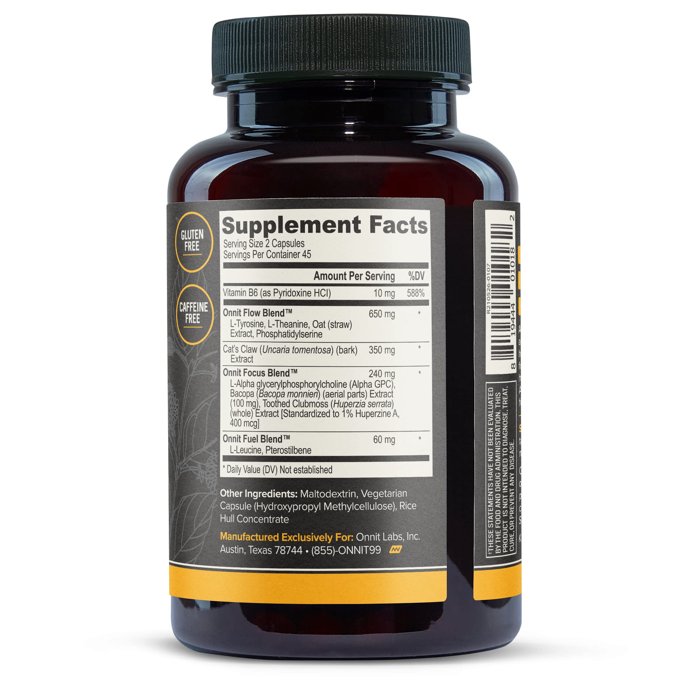Foto 5 pulgar | Suplemento Nootrópico Premium Nootrópico Onnit Alpha Brain 90 Cápsulas - Venta Internacional