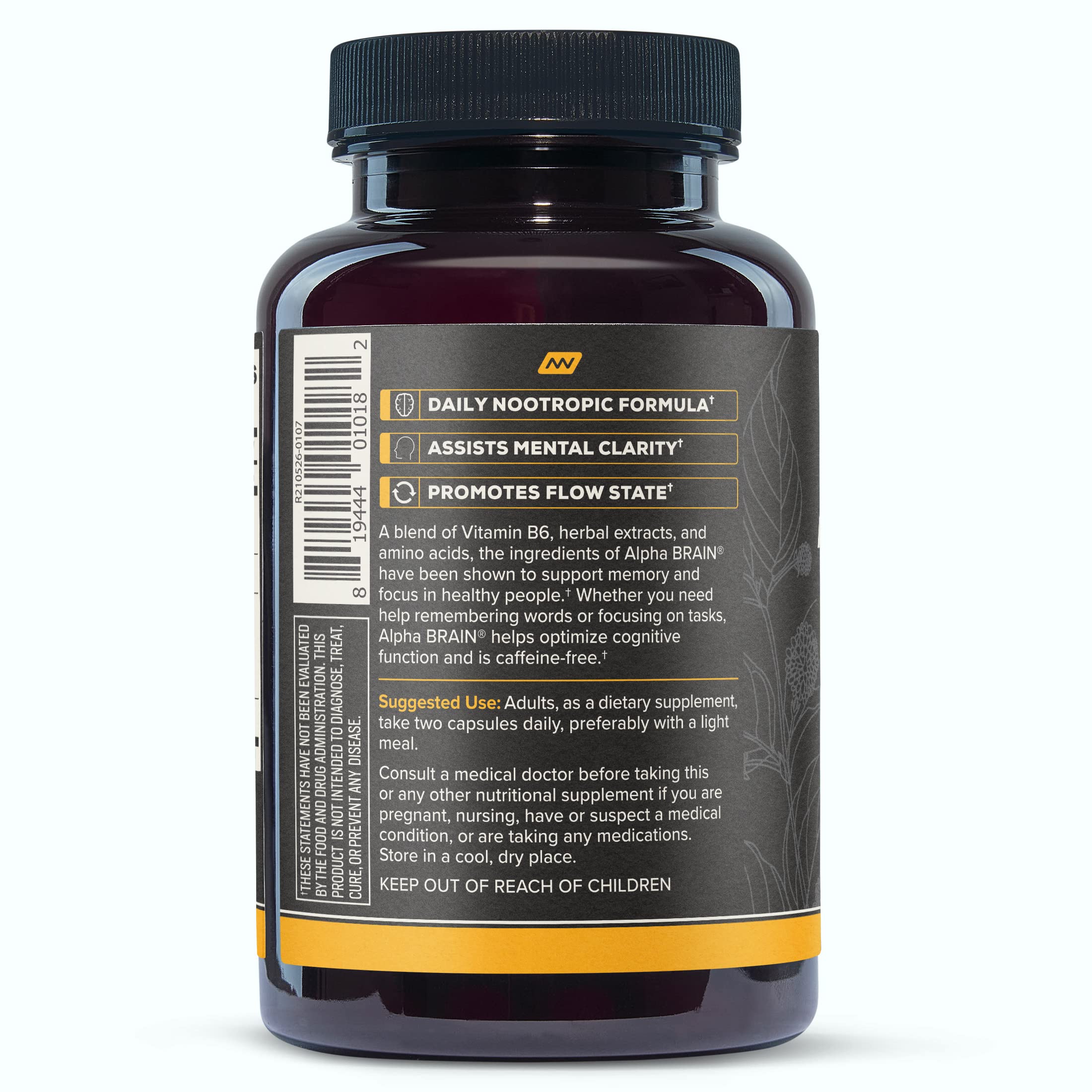 Foto 5 | Suplemento Nootrópico Premium Nootrópico Onnit Alpha Brain 90 Cápsulas - Venta Internacional