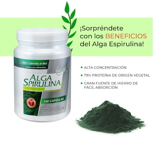 Foto 2 | Alga Spirulina Best Health 100 Cápsulas Certificada Pura Rica en Vitaminas Minerales y Proteínas
