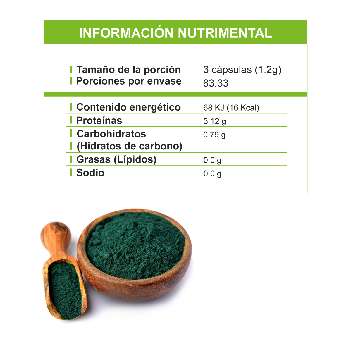 Foto 5 pulgar | Alga Spirulina Best Health 100 Cápsulas Certificada Pura Rica en Vitaminas Minerales y Proteínas