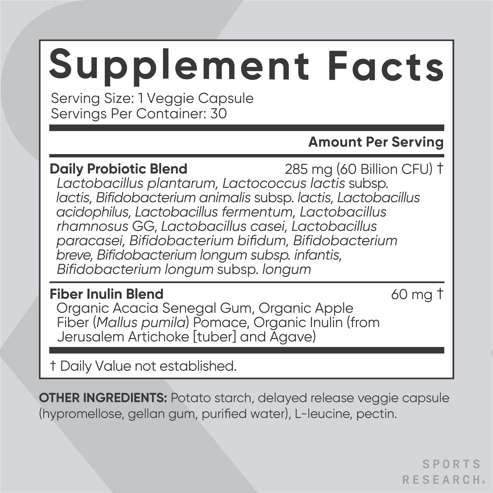 Foto 4 pulgar | Probióticos Sports Research Daily 60 Mil Millones de CFU 30 Cápsulas Veganas - Venta Internacional