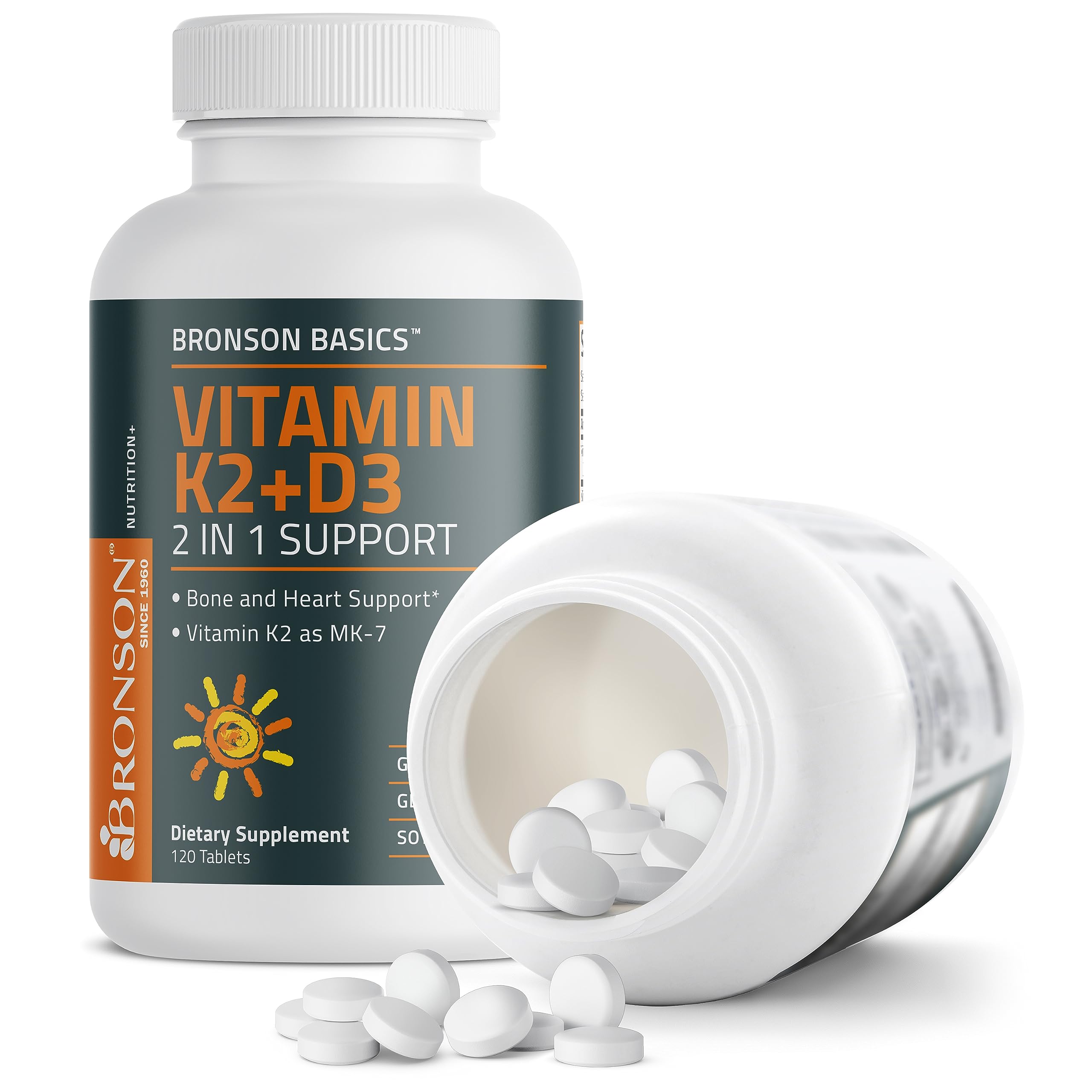 Foto 8 pulgar | Suplemento Bronson Basics de Vitamina K2 D3 5000 Ui/125 Mcg 120 Comprimidos - Venta Internacional