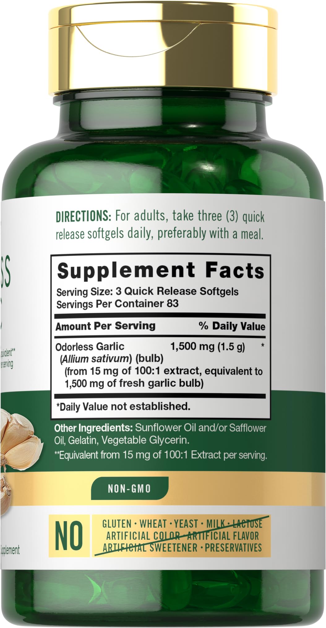 Foto 3 pulgar | Cápsulas Blandas de Ajo Sin Olor Supplement Carlyle 1500 Mg 250 Unidades - Venta Internacional