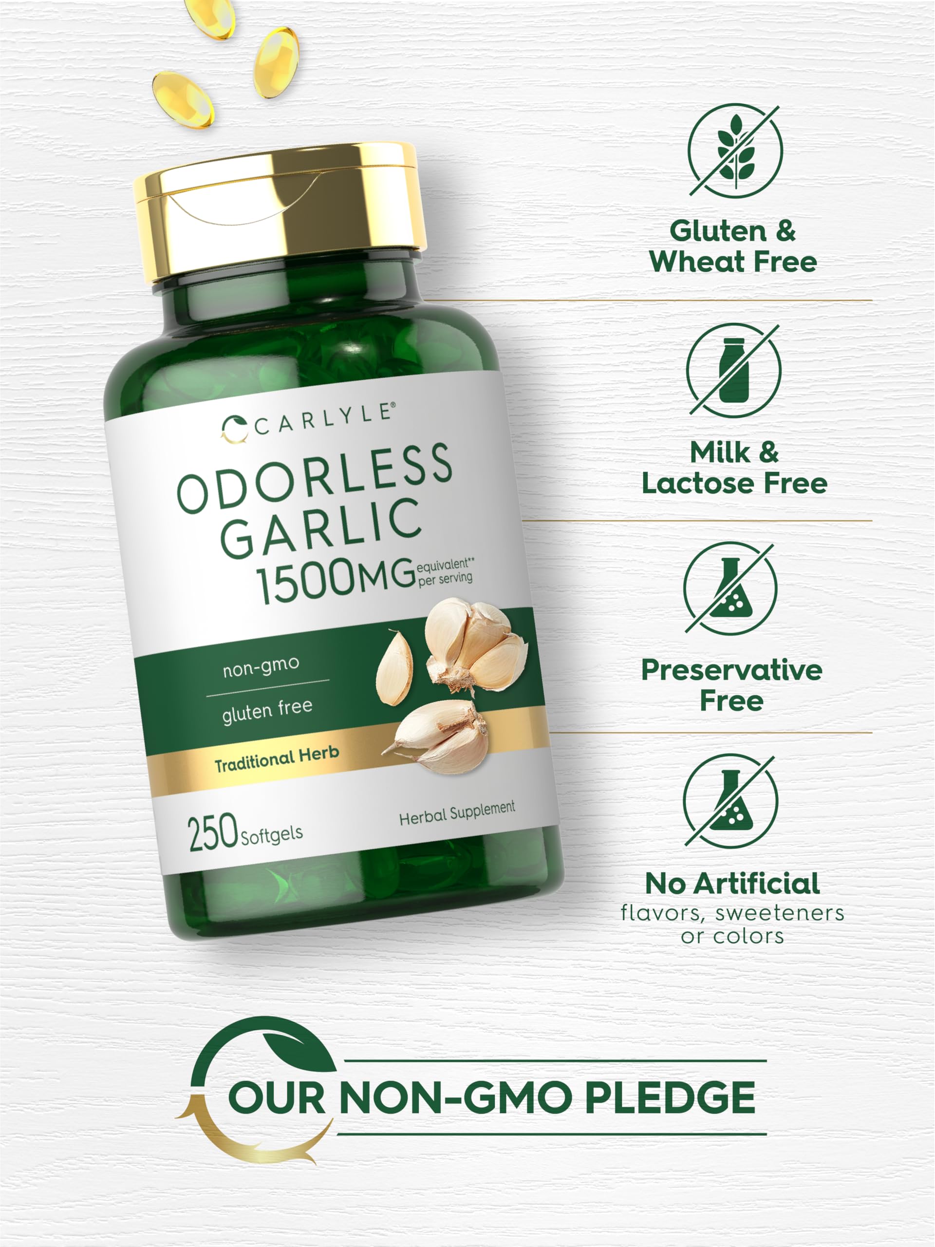 Foto 5 pulgar | Cápsulas Blandas de Ajo Sin Olor Supplement Carlyle 1500 Mg 250 Unidades - Venta Internacional