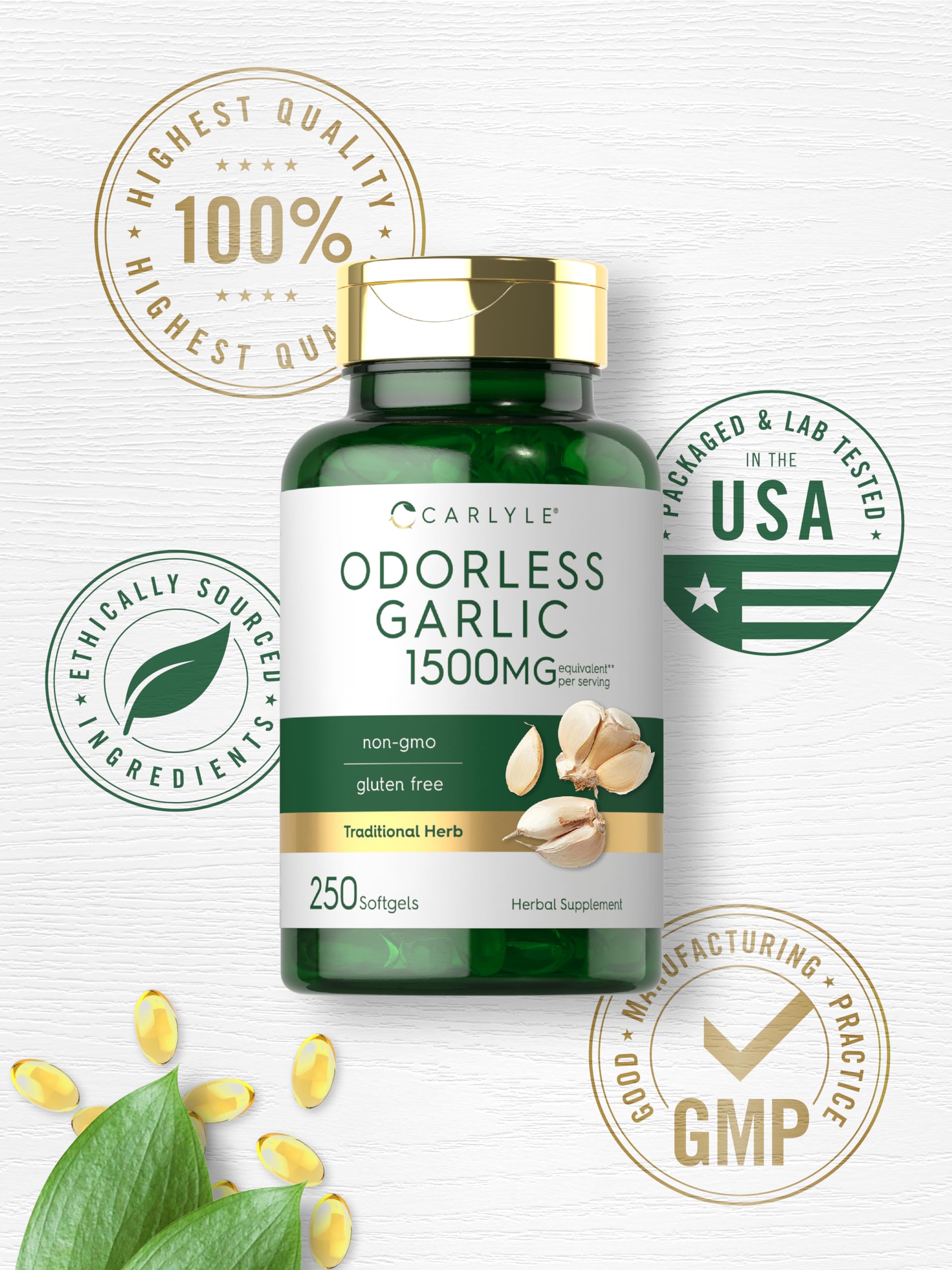 Foto 6 pulgar | Cápsulas Blandas de Ajo Sin Olor Supplement Carlyle 1500 Mg 250 Unidades - Venta Internacional