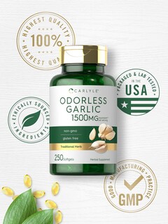 Foto 5 | Cápsulas Blandas de Ajo Sin Olor Supplement Carlyle 1500 Mg 250 Unidades - Venta Internacional