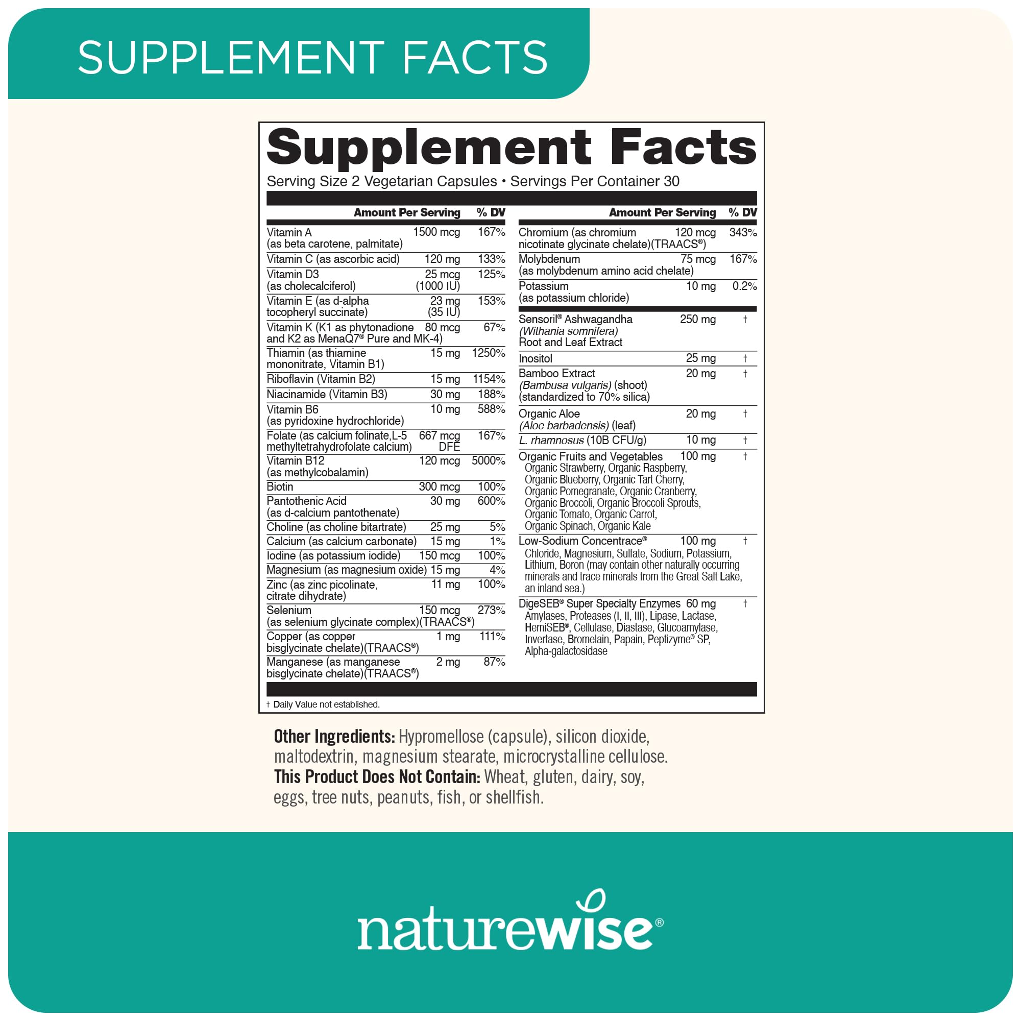 Foto 5 pulgar | Multivitamínico Naturewise para Mujeres con Apoyo al Estrés 60 Cápsulas - Venta Internacional