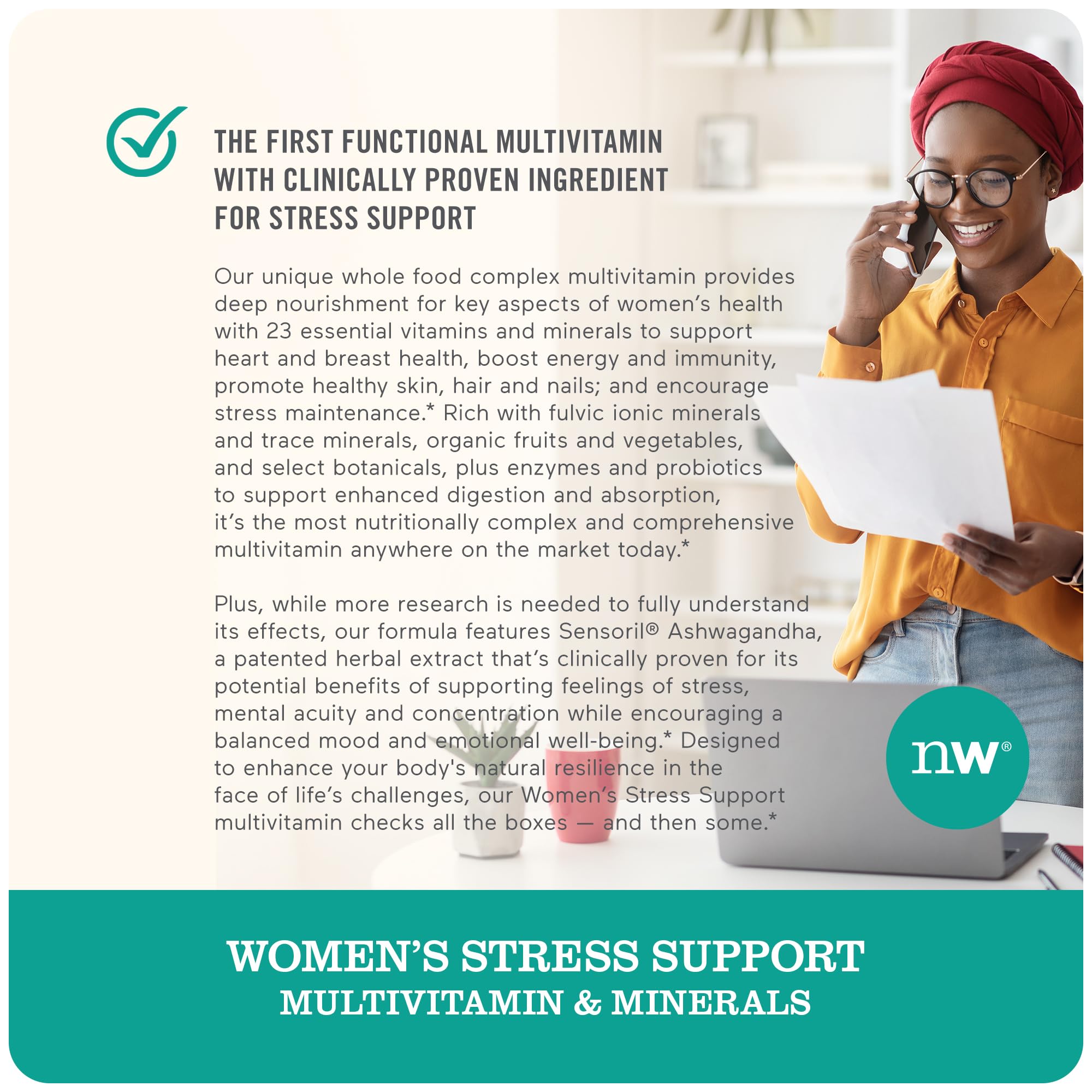 Foto 6 | Multivitamínico Naturewise para Mujeres con Apoyo al Estrés 60 Cápsulas - Venta Internacional