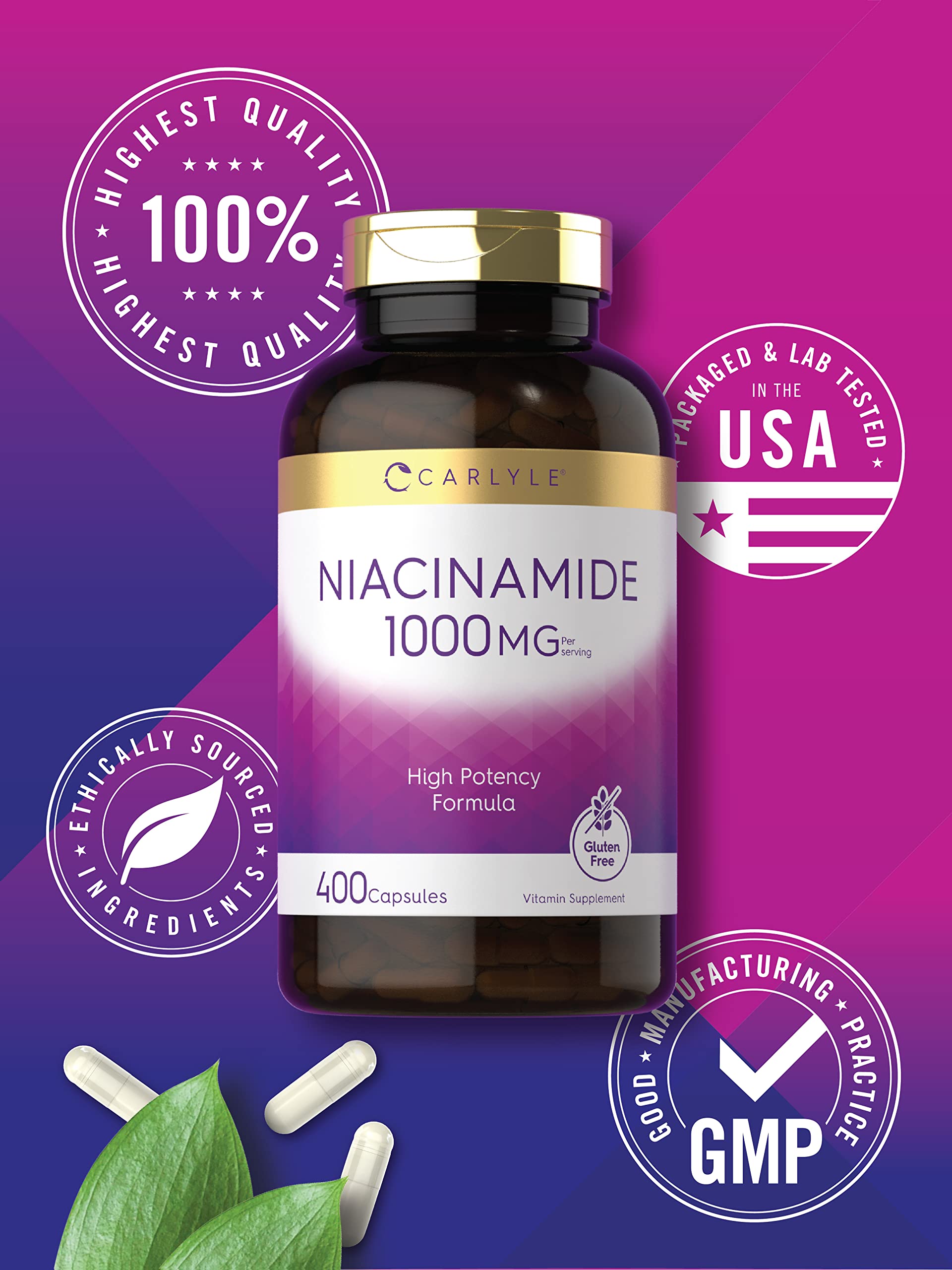 Foto 5 | Suplemento Carlyle Niacinamida 1000 Mg 400 Cápsulas - Venta Internacional