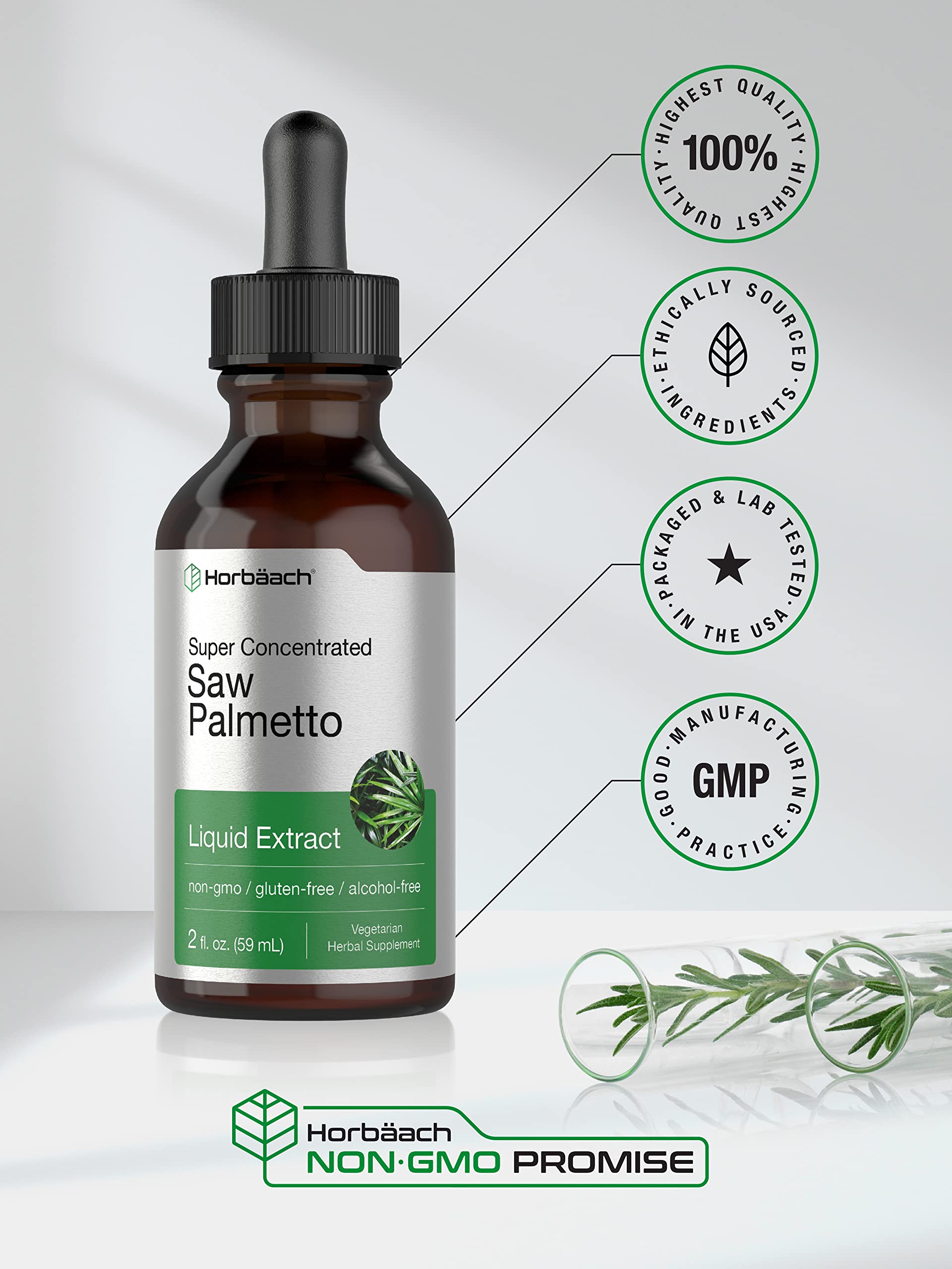Foto 6 pulgar | Suplemento Horbäach Extracto Líquido de Palma Enana Americana 60 ml - Venta Internacional