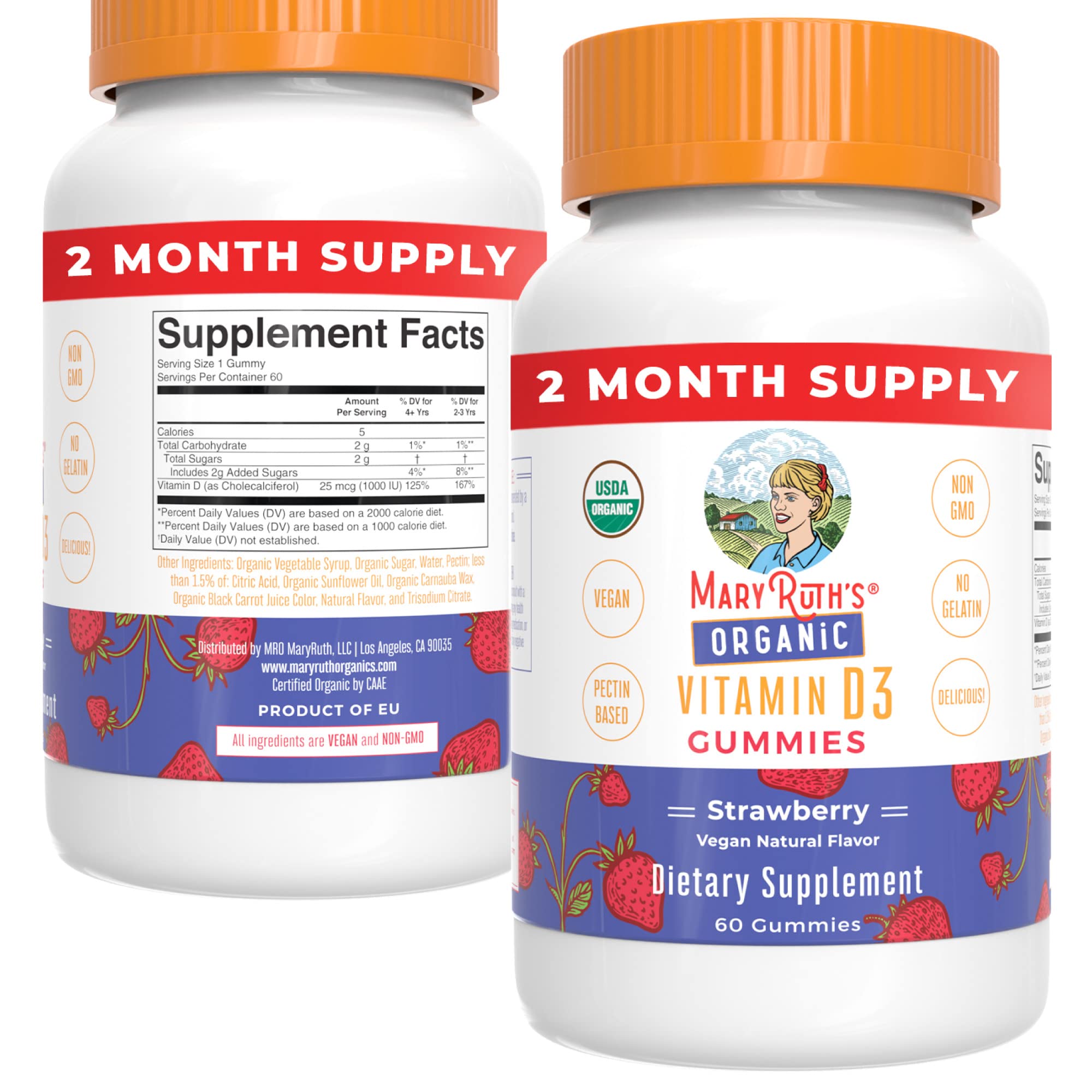 Vitamina D3 Maryruth Organics en Gomitas de 1000 Iu - Venta Internacional