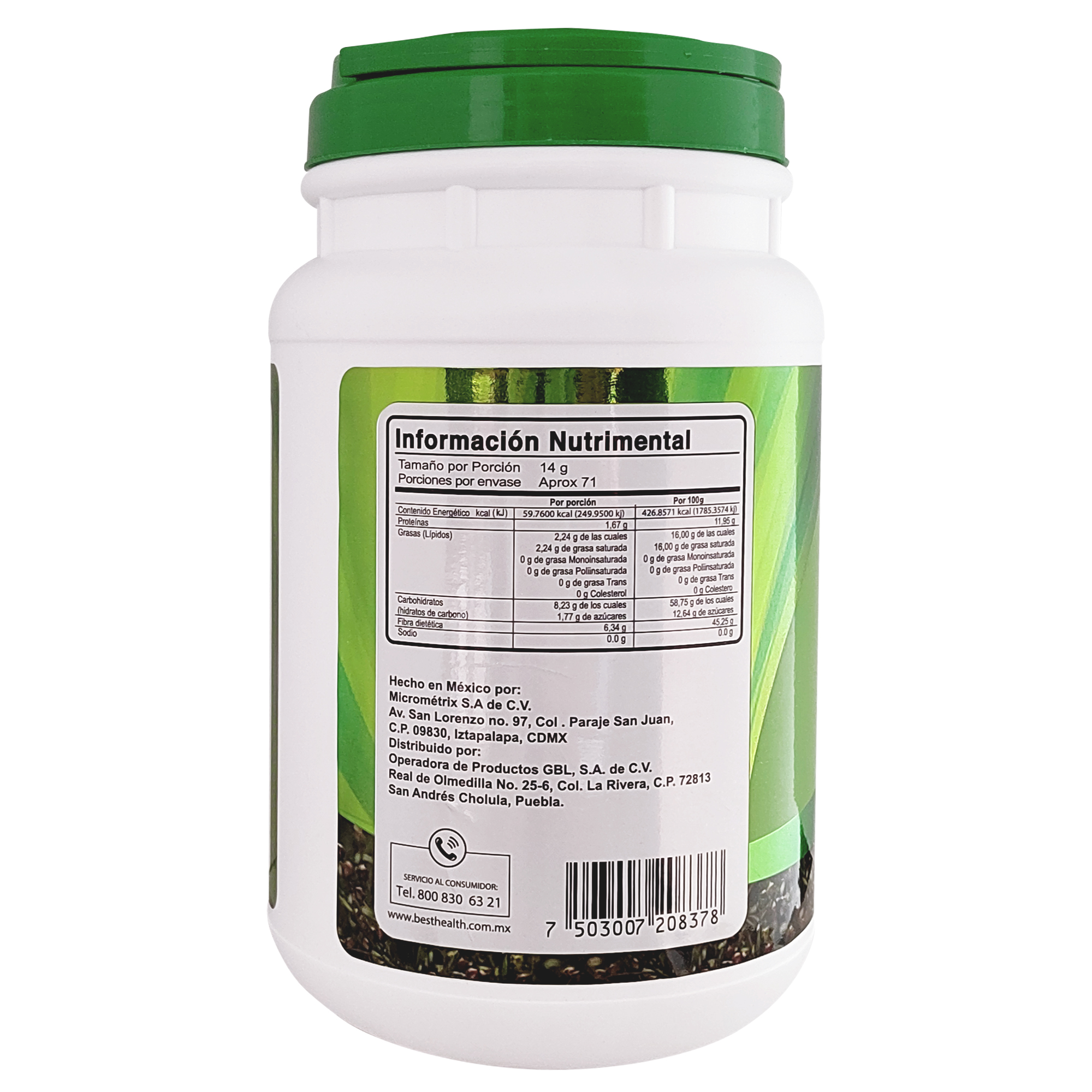 Foto 3 pulgar | Fibra Grs 1k Best Health Con L-carnitina y Garcinia Cambogia