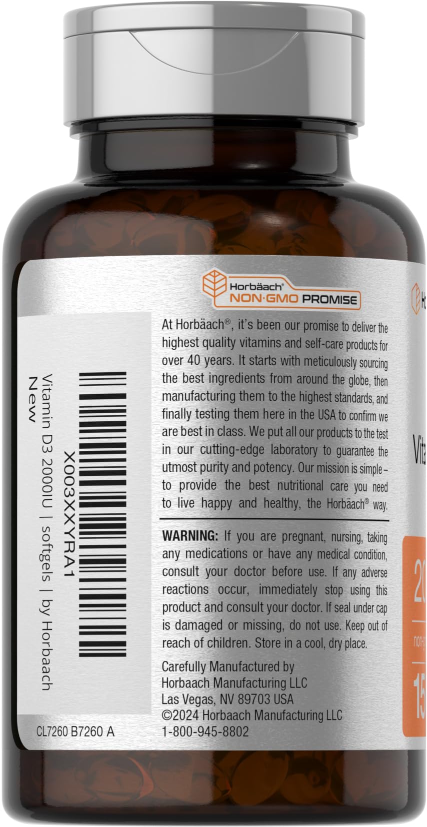 Foto 4 pulgar | Suplemento Horbaach con Vitamina D3 2000 Ui Cápsulas Blandas 150 Unidades - Venta Internacional