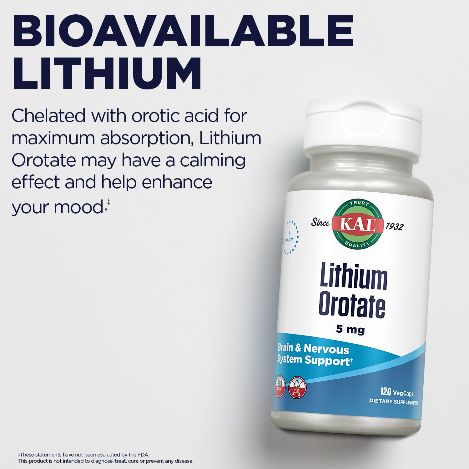 Foto 7 pulgar | Suplemento Kal Lithium Orotate de 120 Cápsulas-Venta Internacional