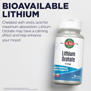Foto 6 | Suplemento Kal Lithium Orotate de 120 Cápsulas-Venta Internacional