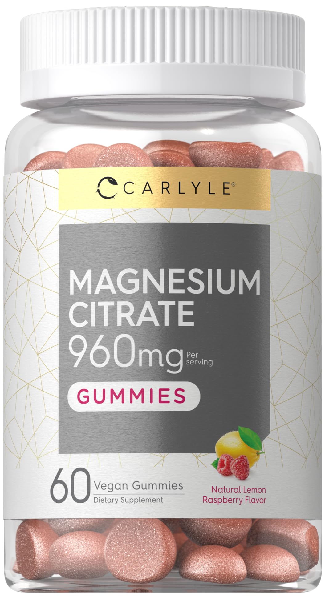 Foto 2 pulgar | Suplemento Carlyle en Gomitas De Citrato De Magnesio 960 Mg, 60% Veganas - Venta Internacional