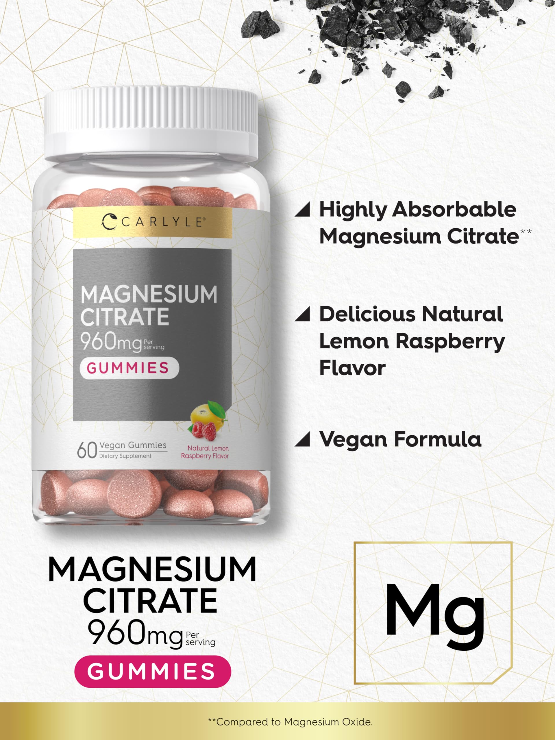 Foto 4 | Suplemento Carlyle en Gomitas De Citrato De Magnesio 960 Mg, 60% Veganas - Venta Internacional