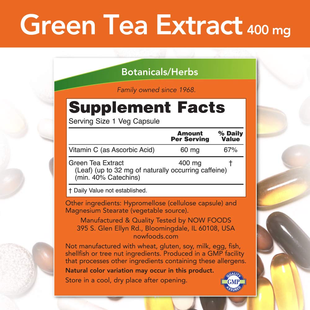 Foto 3 pulgar | Suplemento Now De Extracto De Té Verde De 400 Mg Con Vitamina C 250 Cápsulas - Venta Internacional