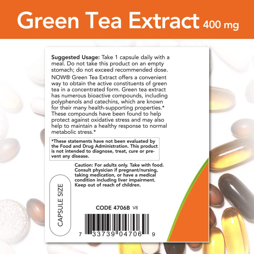 Foto 4 pulgar | Suplemento Now De Extracto De Té Verde De 400 Mg Con Vitamina C 250 Cápsulas - Venta Internacional