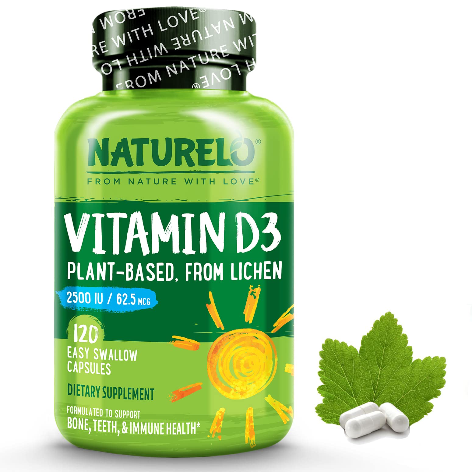 Foto 2 pulgar | Suplemento Naturelo Vitamina D3 2500 Ui a Base de Plantas 120 Cápsulas - Venta Internacional