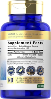 Foto 2 | Suplemento Carlyle 5-mthf L-metilfolato 15 Mg 100 Cápsulas - Venta Internacional