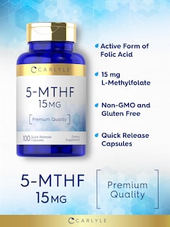 Foto 4 | Suplemento Carlyle 5-mthf L-metilfolato 15 Mg 100 Cápsulas - Venta Internacional