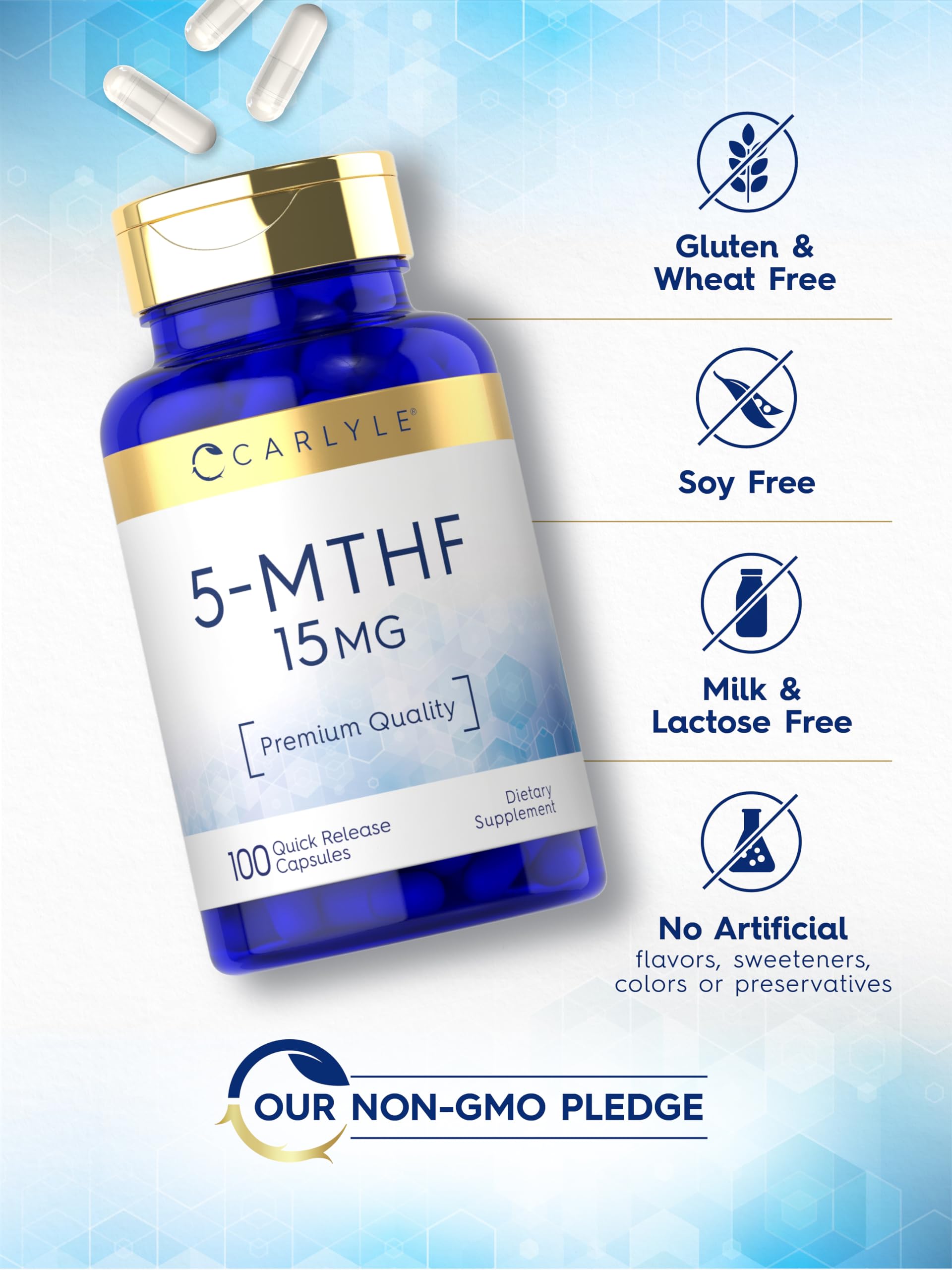 Foto 5 | Suplemento Carlyle 5-mthf L-metilfolato 15 Mg 100 Cápsulas - Venta Internacional