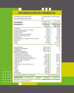 Foto 4 | Flow Vitaminas Minerales y Suplementos Natuflex con Glucosamina Condroitina y Colágeno 90 Cápsulas 500 Mg c/u