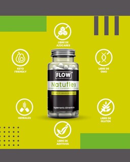 Foto 5 | Flow Vitaminas Minerales y Suplementos Natuflex con Glucosamina Condroitina y Colágeno 90 Cápsulas 500 Mg c/u