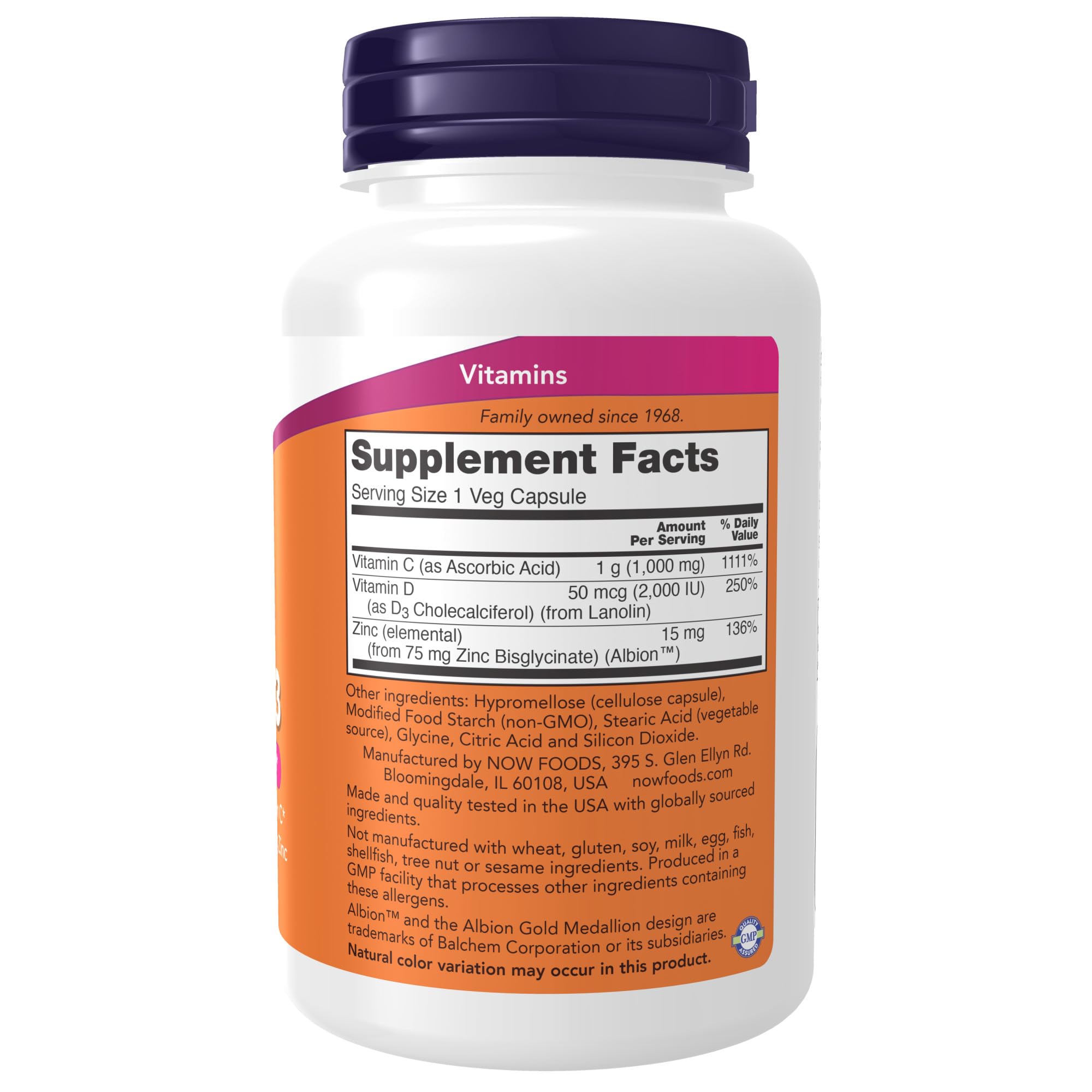 Foto 3 pulgar | Cápsulas Vegetarianas Supplement Now C-1000 De Zinc Y D-3-100 - Venta Internacional