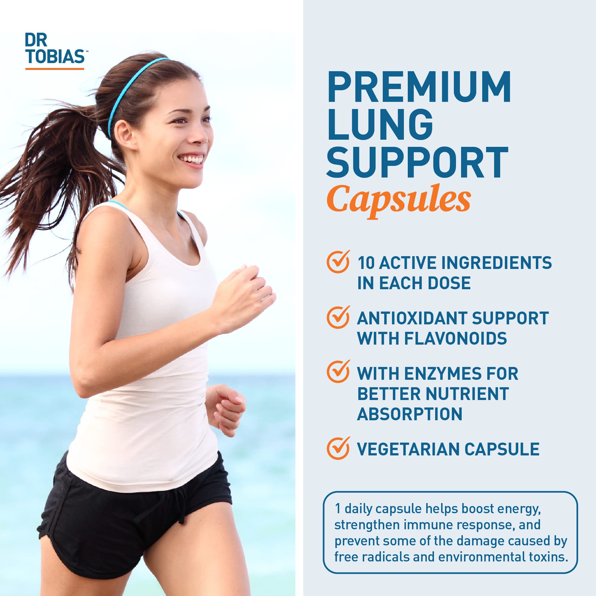 Foto 5 pulgar | Suplemento Dr. Tobias Lung Health Lung Support 60 Cápsulas - Venta Internacional