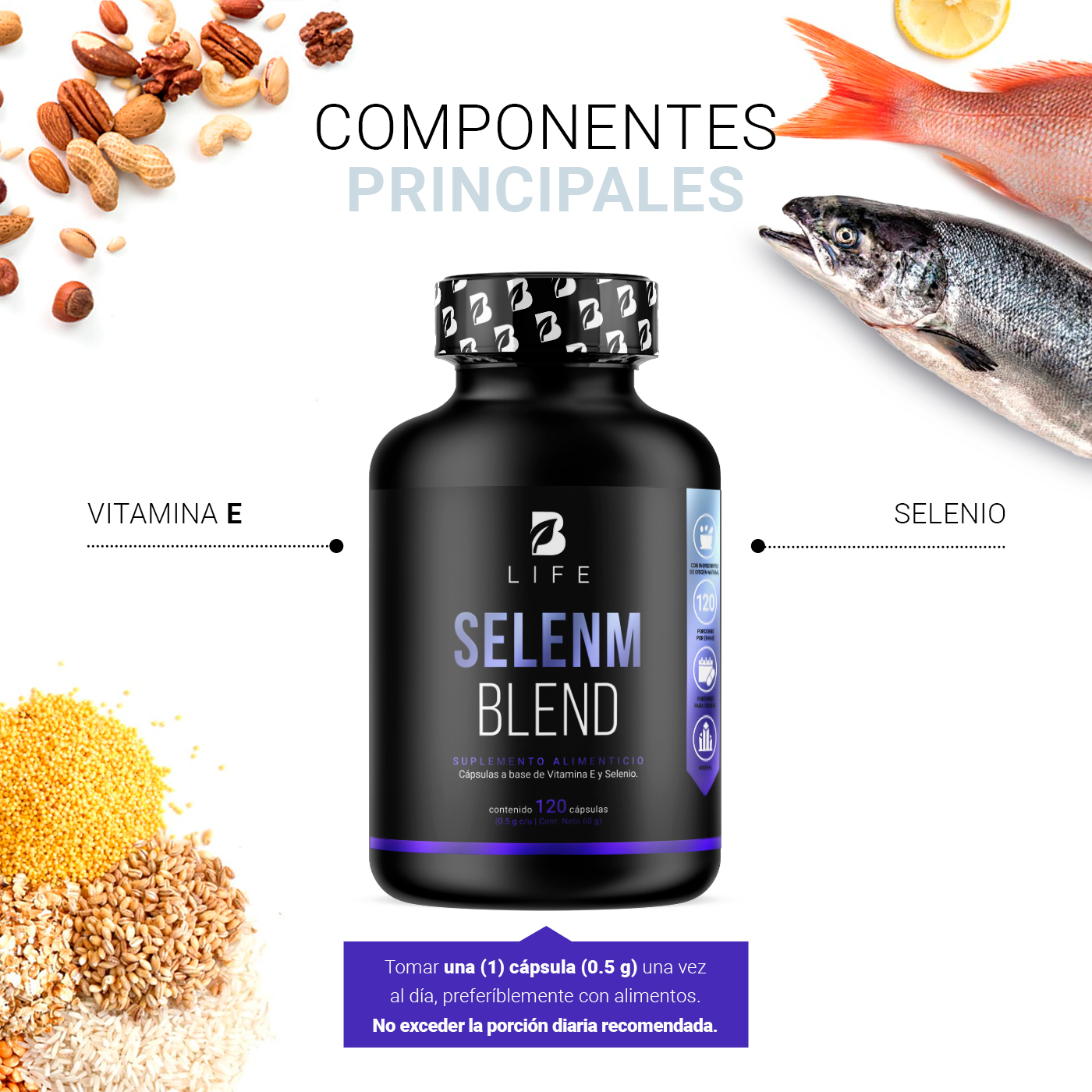 Foto 3 | Selenm Blend B Life 120 Cápsulas