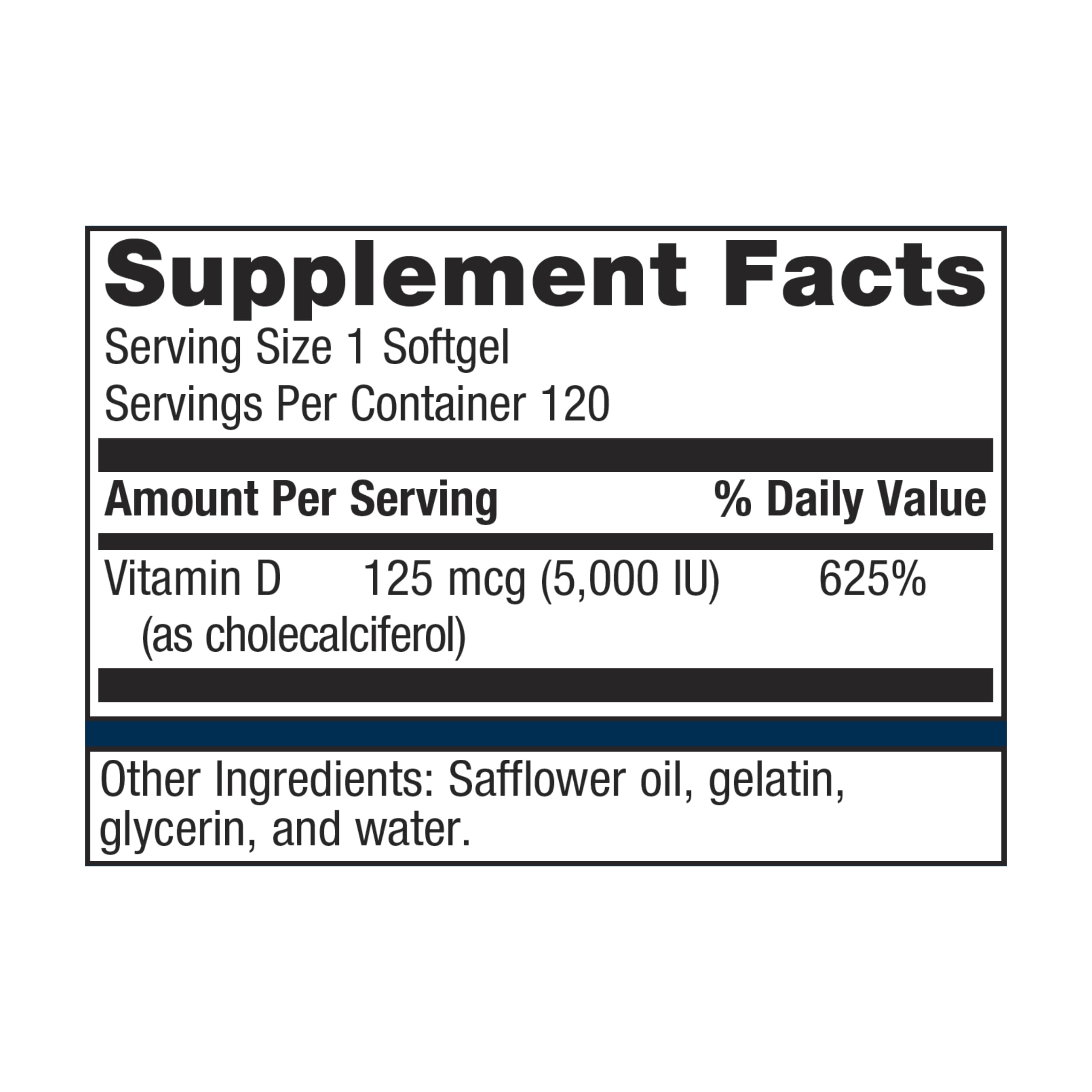 Foto 3 pulgar | Suplemento Metagenics D3 5000 de Vitamina D 125 Mcg 120 Cápsulas - Venta Internacional