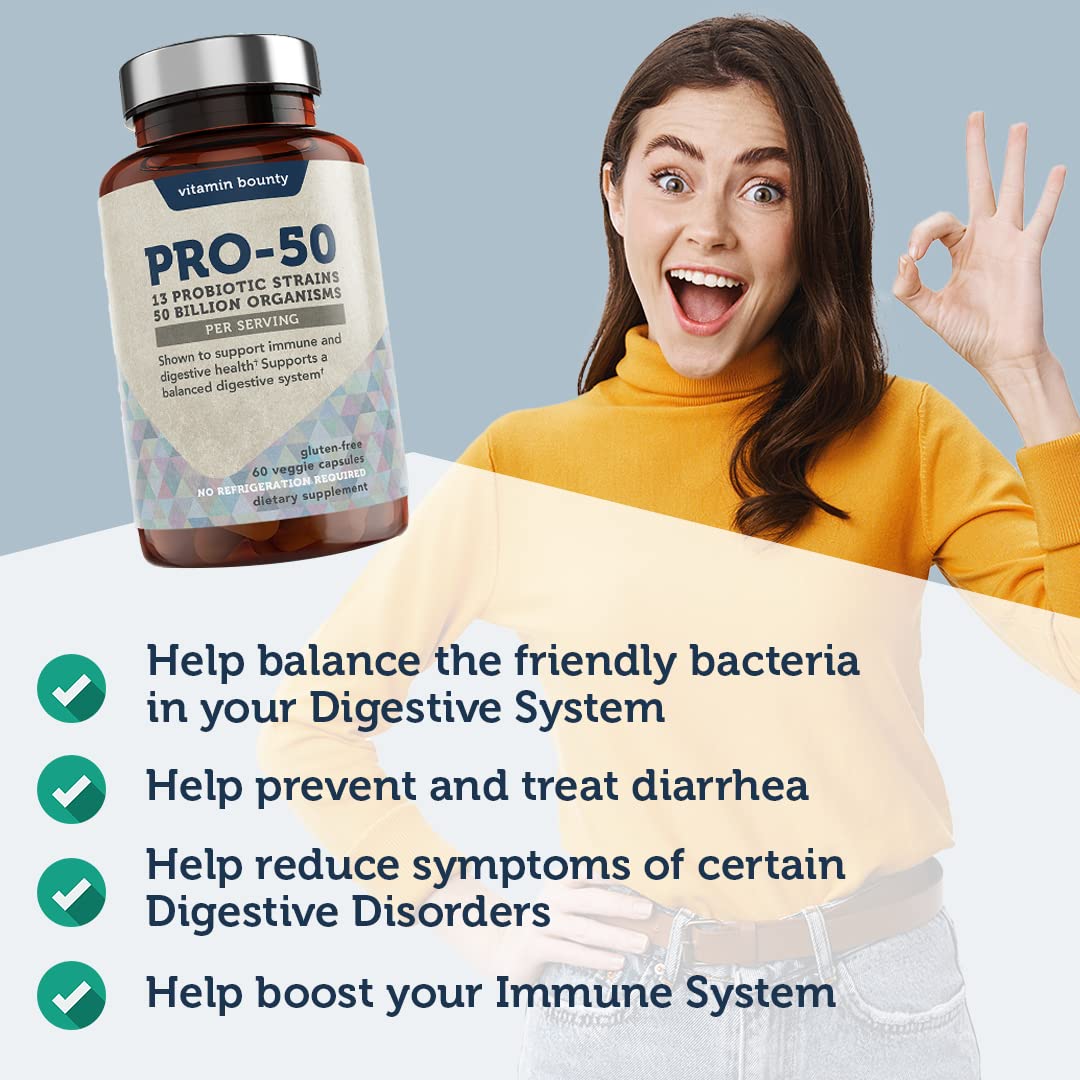Foto 8 pulgar | Suplemento de Probióticos Vitamin Bounty Pro-50 60 Cápsulas - Venta Internacional