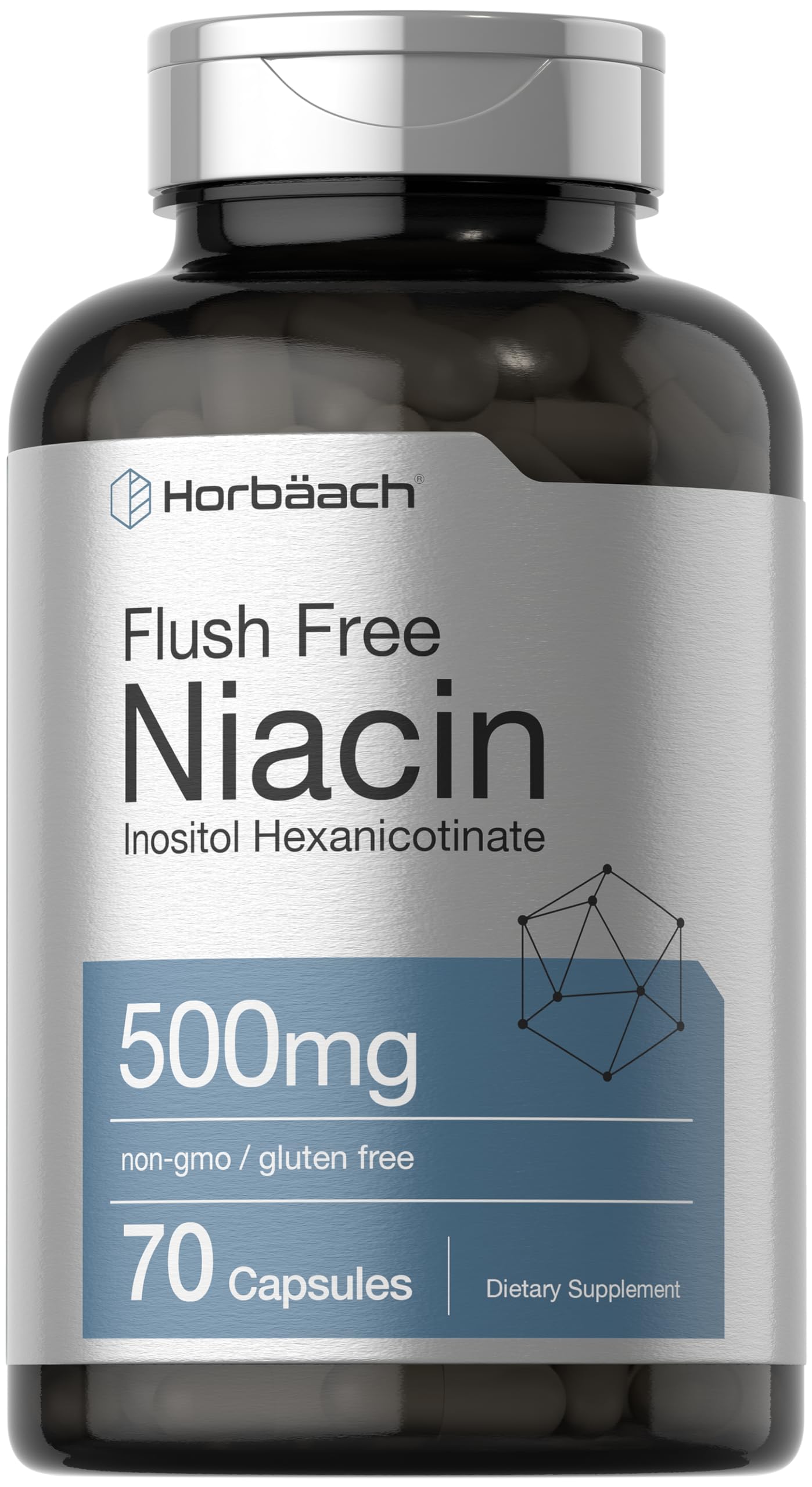 Foto 2 pulgar | Suplemento Horbaach de Niacina 500 mg 70 Cápsulas - Venta Internacional