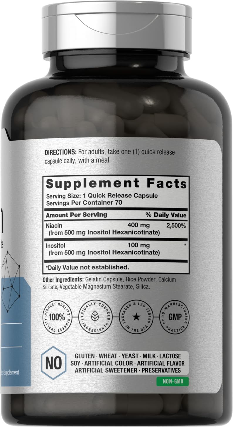 Foto 3 pulgar | Suplemento Horbaach de Niacina 500 mg 70 Cápsulas - Venta Internacional