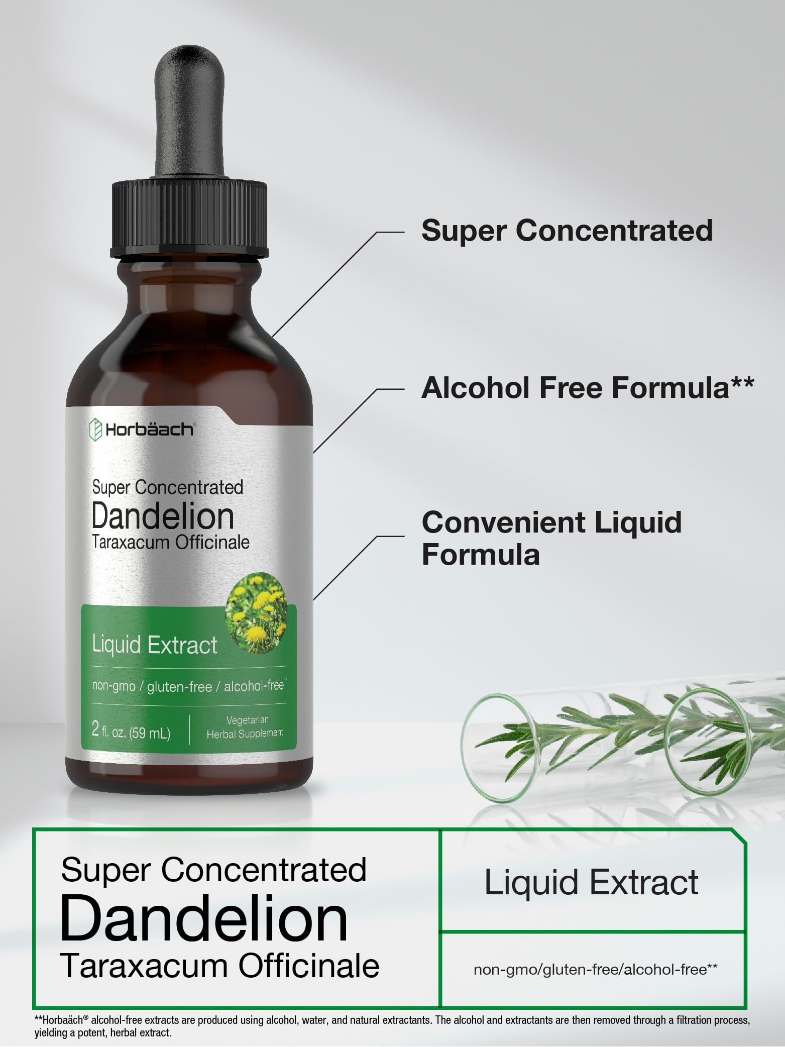 Foto 3 | Suplemento de Extracto de Raíz de Diente de León Horbäach 60 Ml Sin Alcohol - Venta Internacional