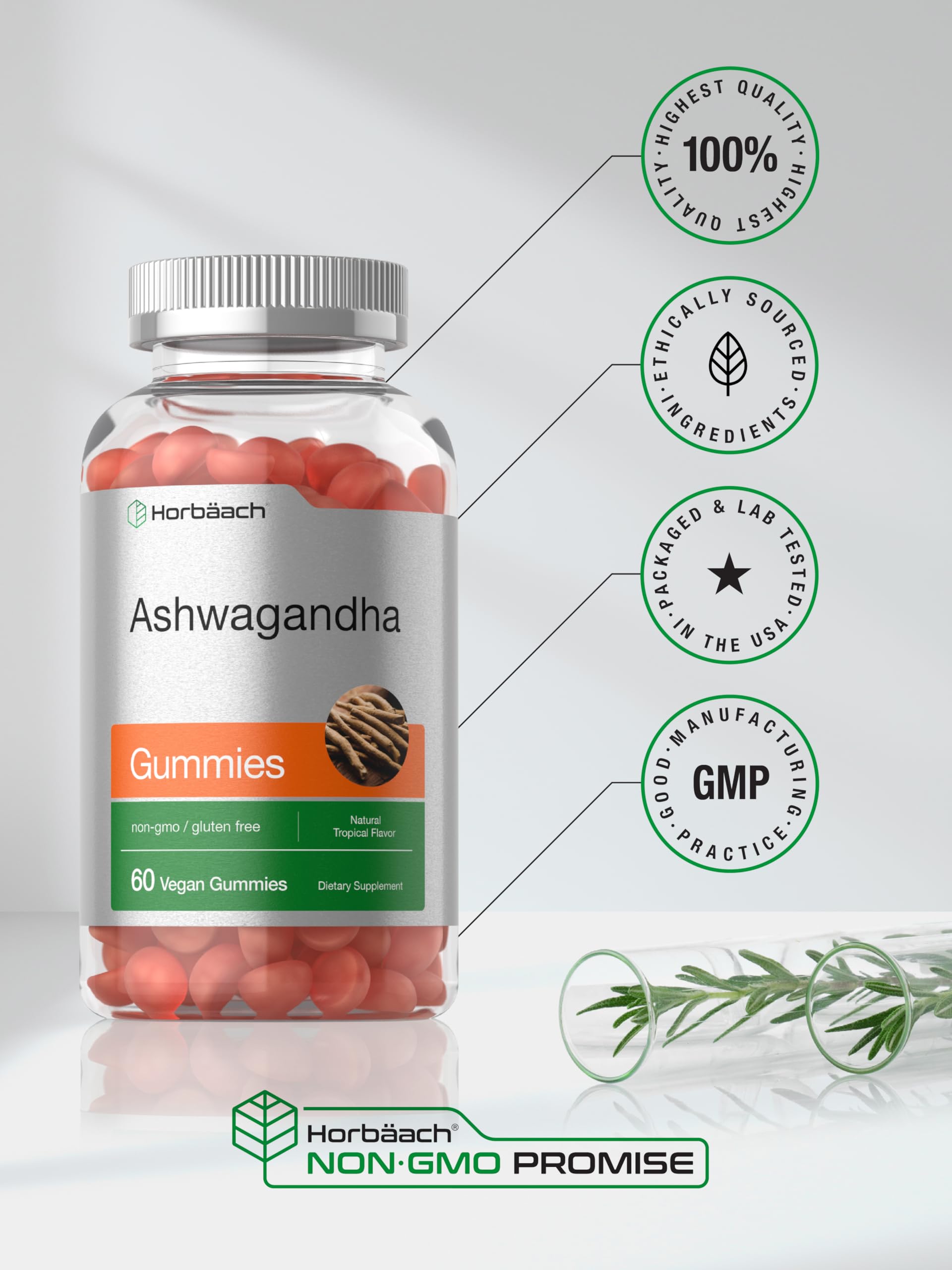 Foto 7 pulgar | Suplemento Horbaach Gomitas De Ashwagandha 60 Unidades Veganas - Venta Internacional