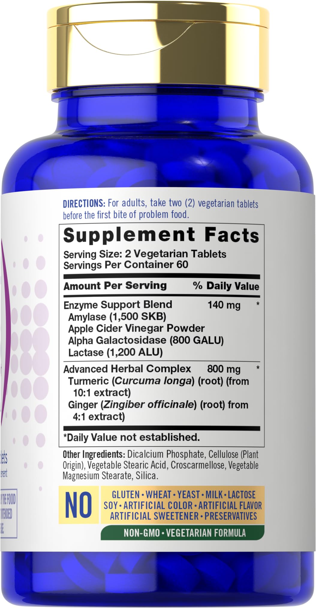 Foto 3 pulgar | Suplemento Carlyle Bloat & Gas Support 120 Comprimidos - Venta Internacional