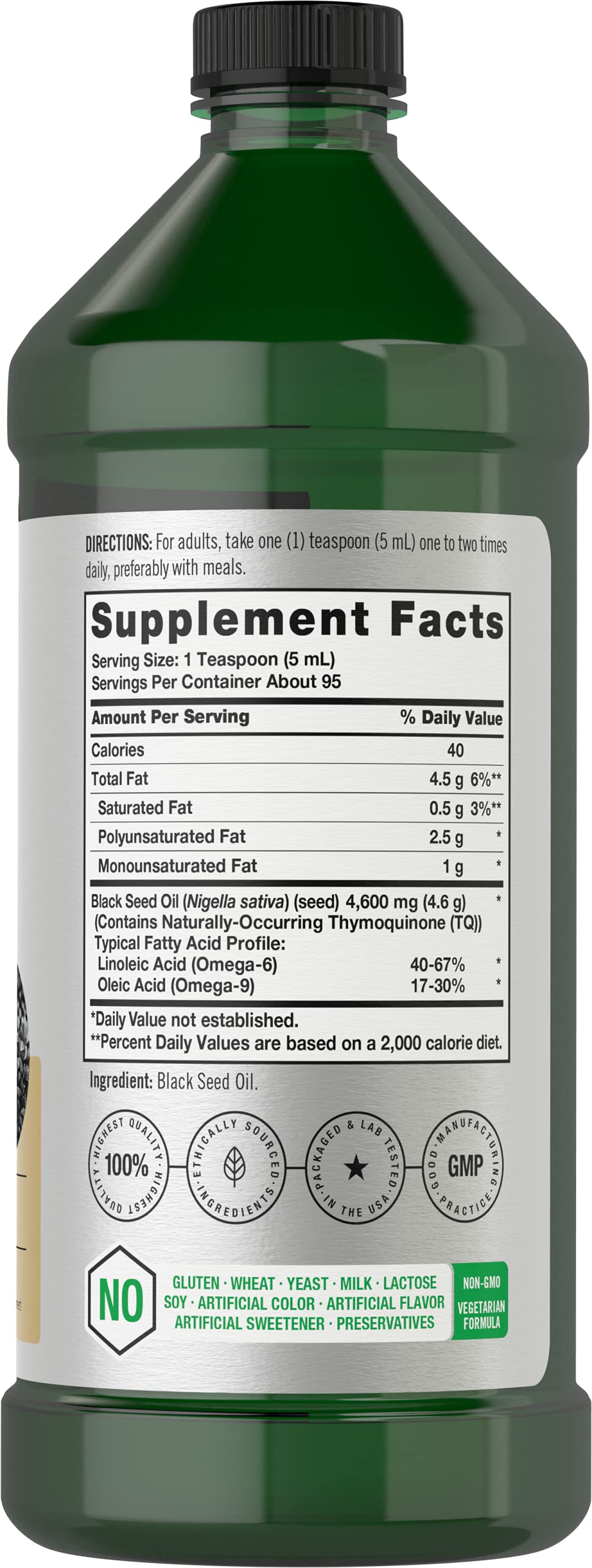 Foto 3 pulgar | Suplemento de Aceite de Semilla Negra Horbäach 4600 Mg 460 Ml Prensado En Frío - Venta Internacional