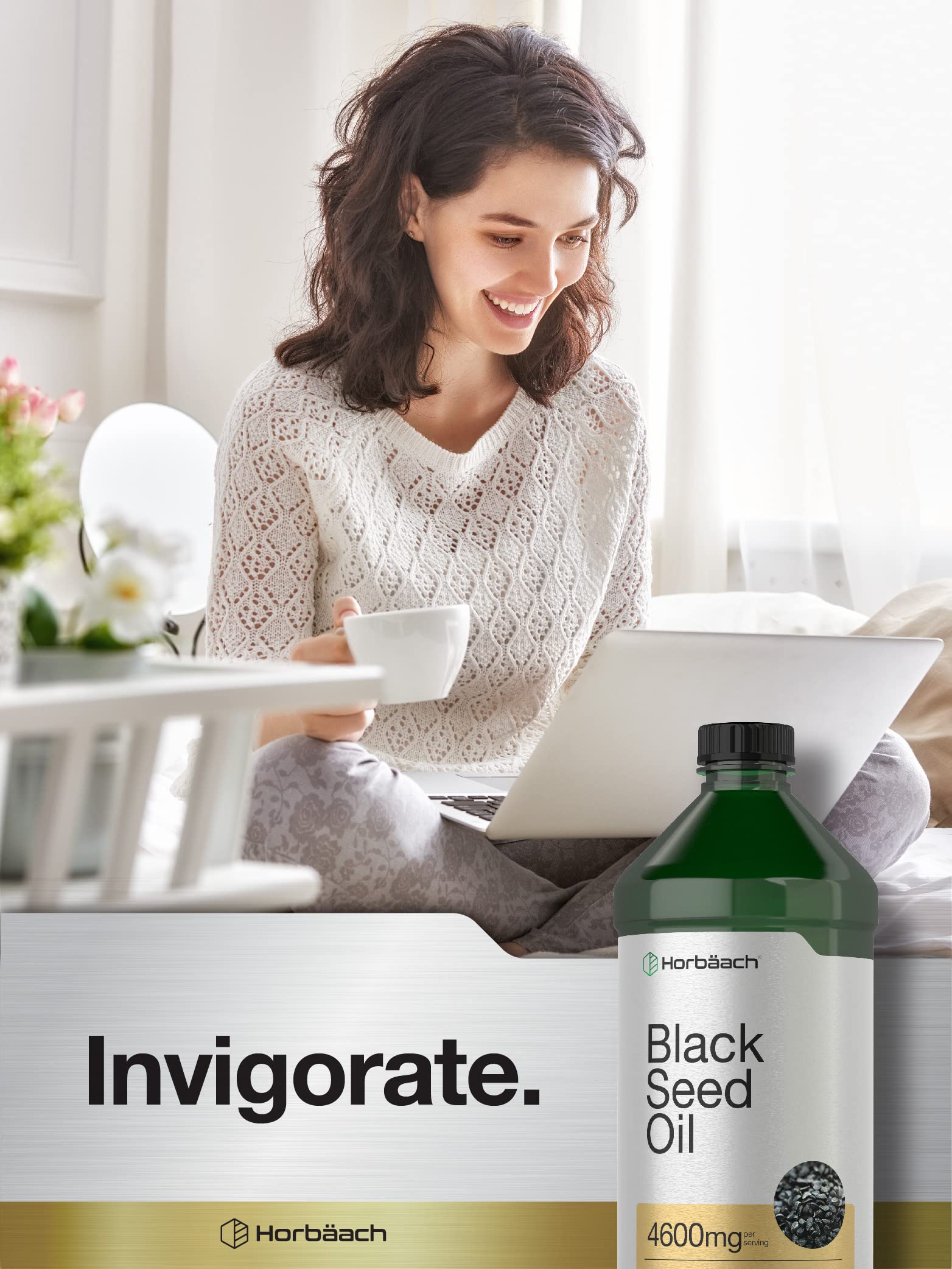 Foto 7 pulgar | Suplemento de Aceite de Semilla Negra Horbäach 4600 Mg 460 Ml Prensado En Frío - Venta Internacional