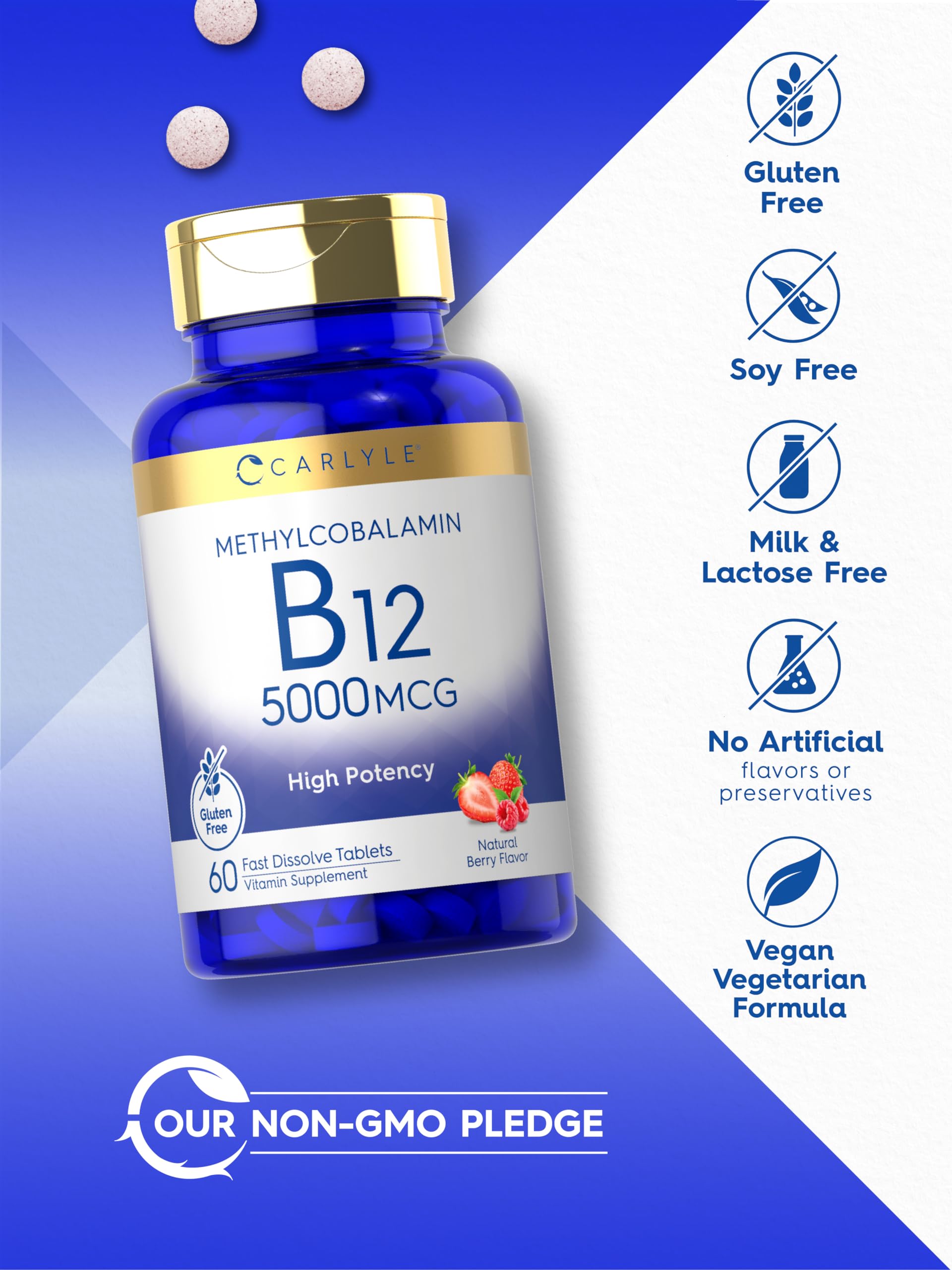 Foto 6 pulgar | Suplemento Carlyle de Metilcobalamina Y Vitamina B12 5000 Mcg, 60 Tabletas - Venta Internacional