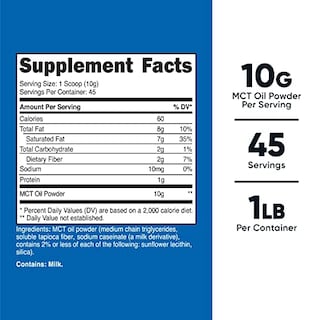 Foto 2 | Aceite Mct En Polvo Nutricost Premium, 454 G (450 Ml) Para Dieta Cetogénica - Venta Internacional.