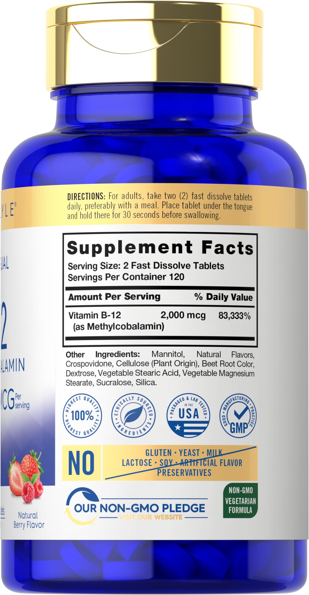 Foto 3 pulgar | Suplemento Carlyle de Vitamina B-12 2000 Mcg 240 Tabletas - Venta Internacional