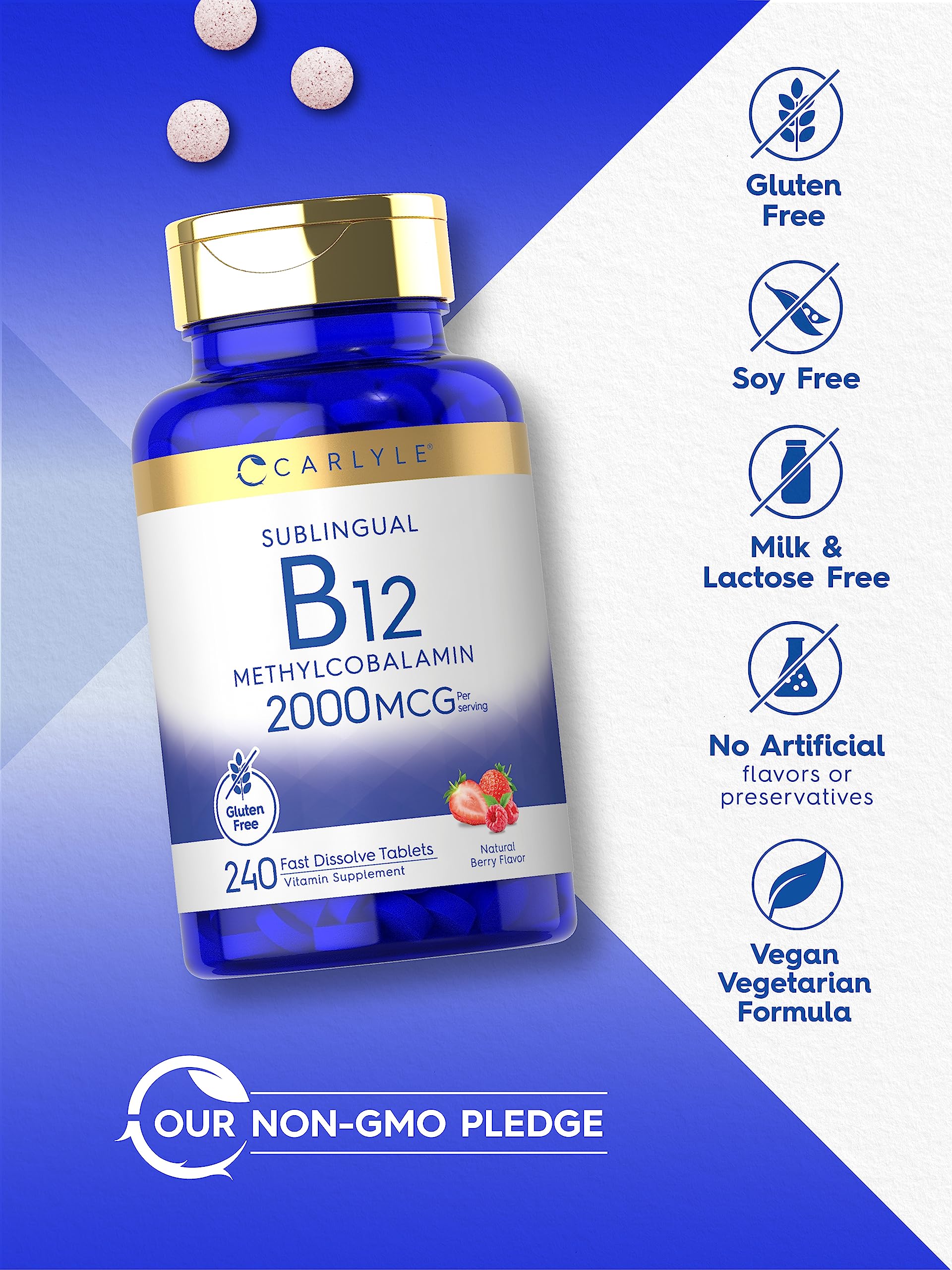 Foto 5 pulgar | Suplemento Carlyle de Vitamina B-12 2000 Mcg 240 Tabletas - Venta Internacional