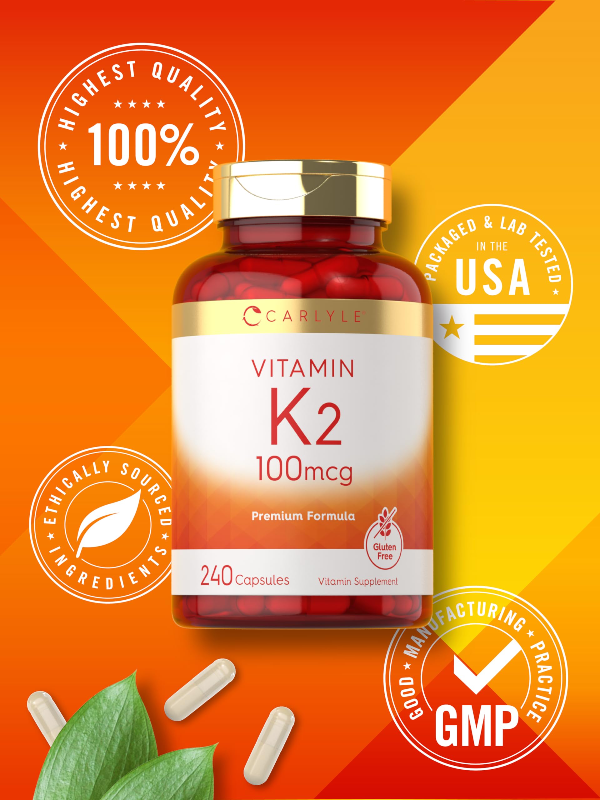 Foto 7 pulgar | Suplemento Carlyle de Vitamina K2 100 Mcg Mk-4 240 Cápsulas - Venta Internacional