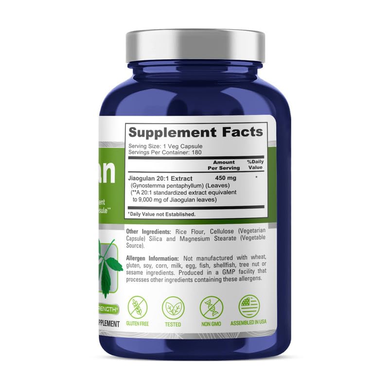 Foto 3 pulgar | Suplemento Nusapure Jiaogulan 9000 Mg 180 Cápsulas - Venta Internacional