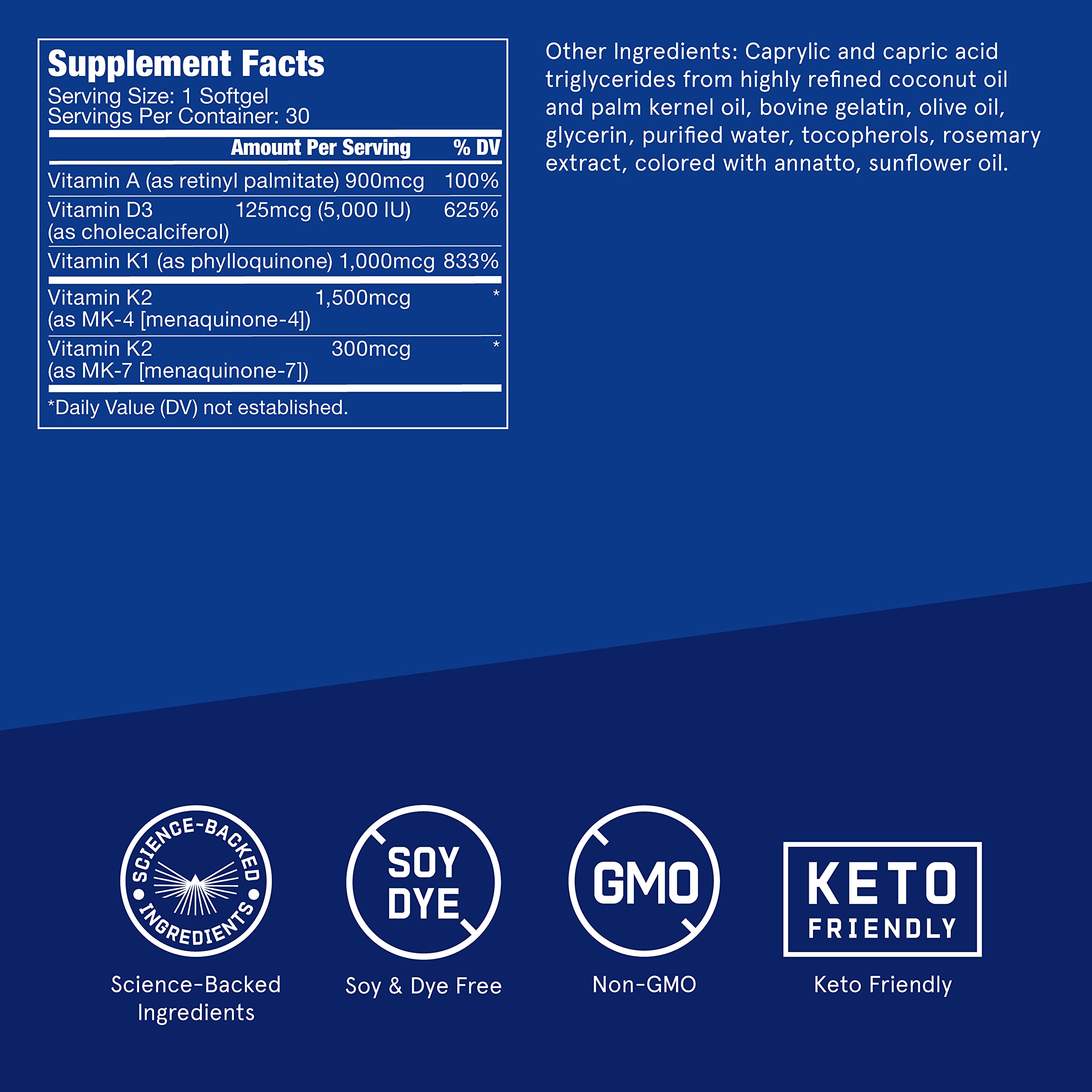 Foto 3 pulgar | Suplemento Bulletproof Vitamins A-d-k en Cápsulas Blandas30 Unidades - Venta Internacional